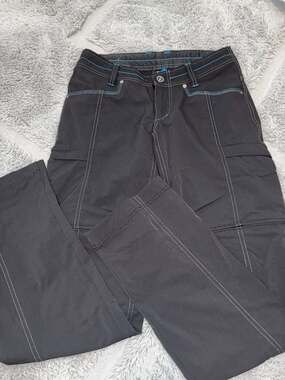 Kuhl Women's Hiking Cargo Pants Size 2 Regular Gray Nylon Spandex